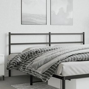 vidaXL Tăblie de pat metalică, negru, 193 cm
