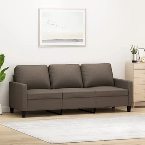 348716 vidaXL Canapea cu 3 locuri, taupe, 180 cm, material textil