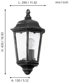 Eglo 93459 - Corp de iluminat perete exterior NAVEDO 1xE27/60W/230V