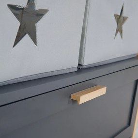 Comodă de copii gri antracit joasă 87x75 cm Berlin – Roba