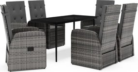 vidaXL Set mobilier pentru grădină, cu perne, 7 piese, gri