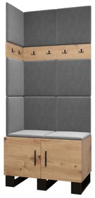 Set mobilier pentru hol Amanda 11 (Stejar artisan + gri închis). 1085950