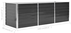 Strat inaltat de gradina antracit 240x80x77 cm otel galvanizat 1, Antracit, 240 x 80 x 77 cm