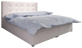 Pat matrimonial Boxspring 140 cm Fade 1 (bej) ( cu saltea și sp. depozitare). 1046468