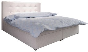 Pat matrimonial Boxspring 160 cm Fade 1 (bej) ( cu saltea și sp. depozitare). 1046476