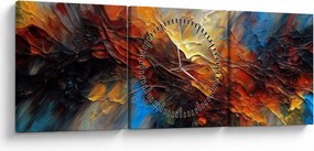 Tablou - Textura culorii (cu ceas) (90x30 cm)