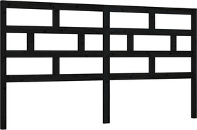 vidaXL Tăblie de pat, negru, 186x4x100 cm, lemn masiv de pin