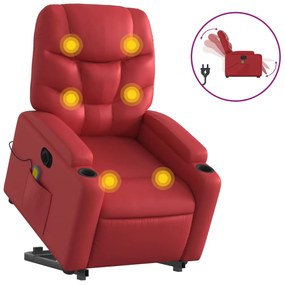 3204684 vidaXL Fotoliu electric masaj rabatabil cu ridicare, roșu