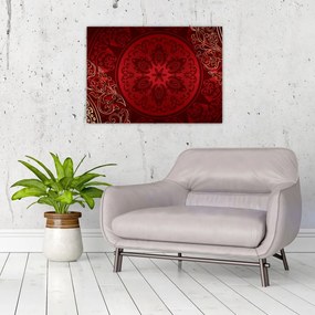 Tablou pe sticlă - Mandale aurii (70x50 cm)