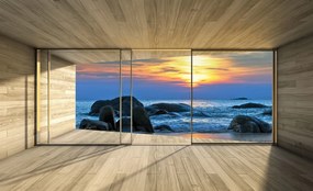 Fototapet - Casa modernă la mare (254x184 cm)