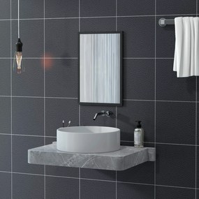 HOMCOM Oglindă Dreptunghiulară de Perete cu Cârlige, Sticlă și MDF, 60x80 cm, Negru | Aosom Romania