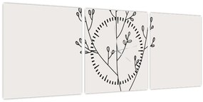 Tablou - Floare de pajiște N⁰3 (cu ceas) (90x30 cm)