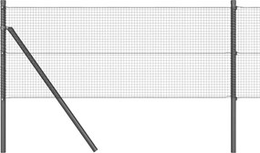 vidaXL Stâlp de gard. Gri 50 x 0,4 m (plasă 16 x 16 mm) Oțel și PVC