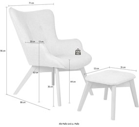 Fotoliu cu taburet roz deschis Niko – Ropez