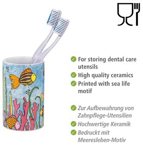 Suport pentru periuța de dinți din ceramică Rollin'Art Ocean Life – Wenko