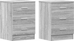 vidaXL Noptieră, 2 buc., gri sonoma, 38x35x56 cm, lemn prelucrat