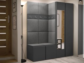 Mobilier hol Tovenaz XII (grafit + Gri) (cu oglindă). 1104826