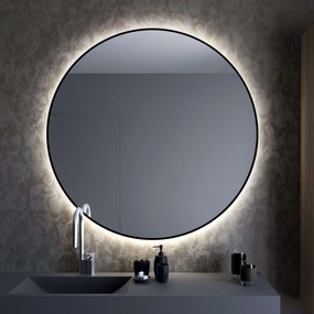 Baltica Design Bright oglindă 80x80 cm rotund cu iluminare negru 5904107900278
