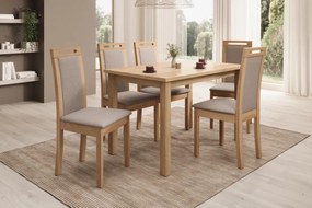 Scaun tapitat, din lemn, Nola VI, ADRK Furniture (Culoare: Alb / Opium 99)