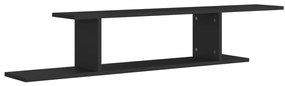 806990 vidaXL Raft TV cu montaj pe perete, negru, 125x18x23 cm, PAL