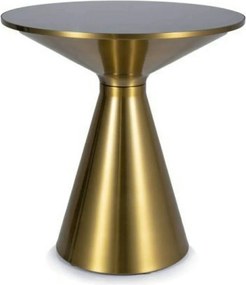 Masuta SETI, negru/auriu, sticla/metal, 50x50x53 cm