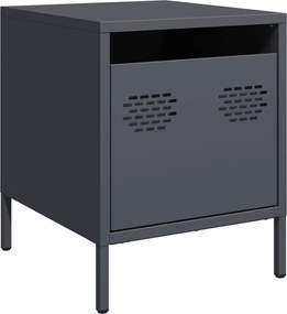vidaXL Noptieră, antracit, 35x39x43,5 cm, oțel