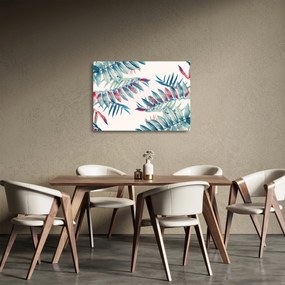 Tablou pe sticlă - Frunze tropicale (70x50 cm)