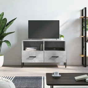 Comoda TV, gri beton, 80x36x50 cm, lemn compozit