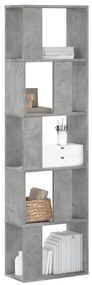 vidaXL Bibliotecă cu 5 niveluri gri beton 45x23,5x162,5 cm lemn