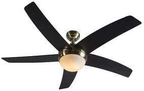 Ventilator de tavan auriu cu imprimeu lemn 132cm cu telecomandă - Cool