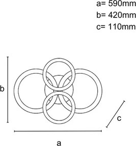 Lustră LED dimabilă aplicată LED/100W/230V 3000-6500K + telecomandă