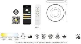 Plafoniera LED Smart dimabila cu telecomanda COIN 65cm lemn