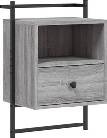 vidaXL Noptieră de perete, gri sonoma, 40x30x61 cm, lemn prelucrat
