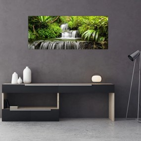Tablou - Cascadă în pădurea tropicală (120x50 cm)
