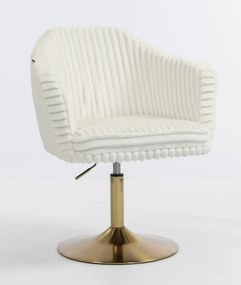 HR832N Scaun Cappuccino Teddy Cord cu Bază Aurie