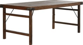 Masă dining pliabilă din lemn reciclat, 182x90x76 cm, finisaj rustic natur, „Mercado"