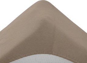 Cearceaf jersey pentru patut copii maro deschis 70 x 140 cm