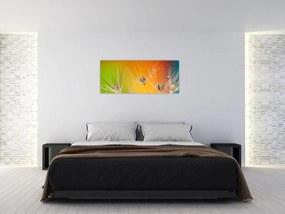 Tablou cu picături pe plantă (120x50 cm)