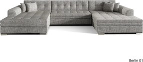 Colțar lemn masiv Formă U Extensibil Leyton 355x165cm Personalizabil
