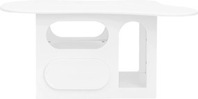 Masă de cafea cu sertare, masă de cafea în formă de nor cu spații de depozitare deschise, 97x45x43,5 cm, Alb