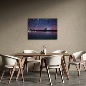 Tablou pe sticlă cu cerul nocturn și stele (70x50 cm)