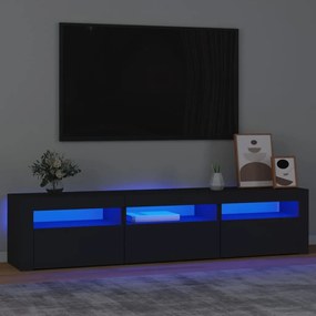 3152755 vidaXL Comodă TV cu lumini LED, negru, 180x35x40 cm