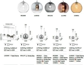 Pendul design modern NEMO SP1 D40 AMBRA