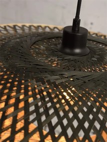 Lampadar din bambus KALIMANTAN orizontal S negru, 44cm
