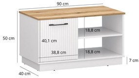 Măsuță de cafea Vejares (alb + stejar evoke). 1116995