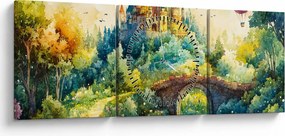 Tablou - Castel de Poveste (cu ceas) (90x30 cm)