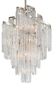 Candelabru LUX design elegant, realizat din sticla venetiana lucrata manual  MONT BLANC cu 13 surse de lumina