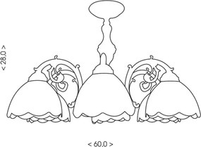 Brilagi - Lustru aplicat Tiffany din vitralii FOLIA 6xE27/60W/230V Ø 60 cm