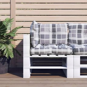 vidaXL Perne de paleți, 3 buc., gri carouri, material textil