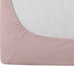 Cearsaf din bumbac cu elastic STANDARD 90 x 200 cm roz prafuit